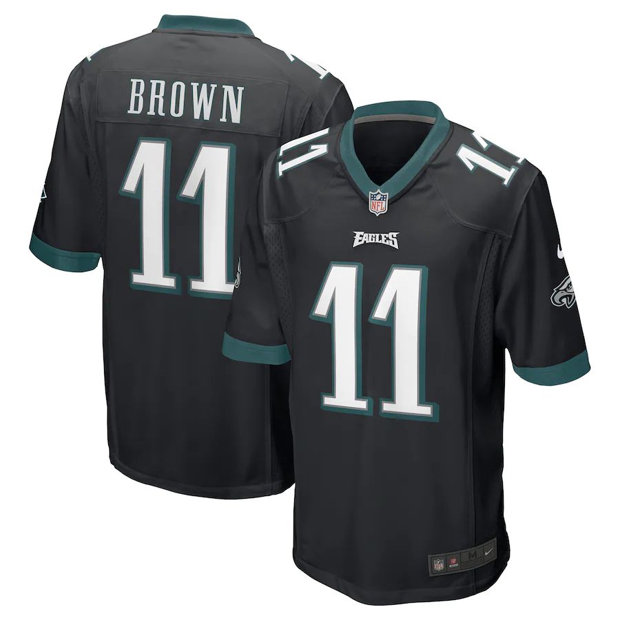 Men Philadelphia Eagles #11 A J  Brown Nike Black Game NFL Jersey->detroit lions->NFL Jersey